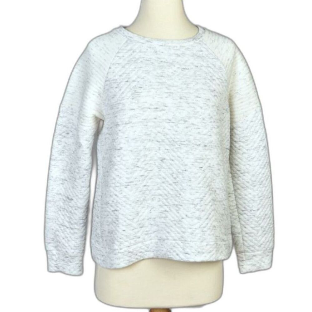 Workshop Republic Clothing Grey Quilted Preppy Coastal Sweatshirt Size M